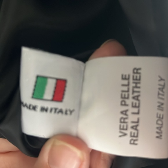 Italian Black Leather Zip Up Jacket Made by CURGÈ size Woman LG or EU 46 NWT W6 - Picture 8 of 10